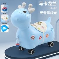 儿童扭扭车1-3岁宝宝滑行助步车四轮玩具车可坐音乐摇摆车溜溜车|蓝色普通款