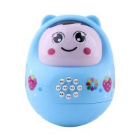 可充电智能儿童早教故事机不倒翁音乐多功能学习机婴幼儿宝宝玩具|不倒翁音乐故事机硬耳[蓝色] 需自备电池