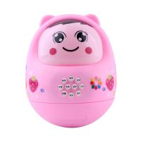 可充电智能儿童早教故事机不倒翁音乐多功能学习机婴幼儿宝宝玩具|不倒翁音乐故事机硬耳[粉红] 需自备电池