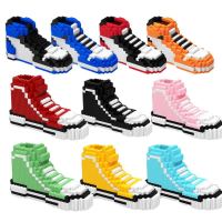 网红aj小颗粒积具男女孩拼插积木帆布鞋学生成人儿童礼物