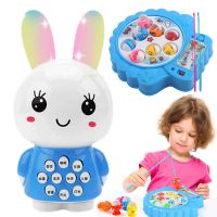小白兔早教故事机迷你音乐兔子学习机婴幼儿童宝宝玩具1-3岁2|蓝色+机 送充电电池+充电器+螺丝刀+挂绳
