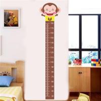 儿童房卧室装饰创意客厅宝宝量身高尺卡通身高贴纸墙贴自粘可移除|小猴身高贴 大