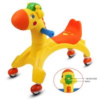 带音乐滑滑婴幼儿童扭扭车玩具宝宝溜溜车1-3岁滑行车万向轮妞妞|萌鹿音乐款溜溜车黄色送牵引绳