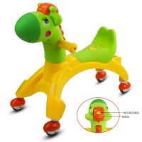 带音乐滑滑婴幼儿童扭扭车玩具宝宝溜溜车1-3岁滑行车万向轮妞妞|萌鹿音乐款溜溜车绿色送牵引绳