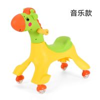 带音乐滑滑婴幼儿童扭扭车玩具宝宝溜溜车1-3岁滑行车万向轮妞妞|加大音乐款绿色鹿送牵绳+电池螺丝刀