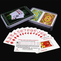 两副铁盒塑料扑克磨砂亮片桥防水扑克斗地主创意pvc飞|两副铁盒装磨砂花