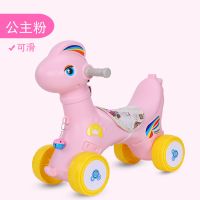 木马儿童摇马玩具宝宝摇摇马婴儿大号三用1-2-4周岁带音乐骑马车|[粉色]裸车+早教坐垫铃铛