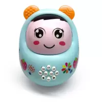 婴幼儿早教不倒翁故事机宝宝娃娃带灯光音乐儿童玩具男孩女孩|软耳不倒翁【蓝色】85个内容 配送电池