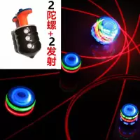 音乐闪光炫彩仿木陀螺激光七彩发光怀旧玩具广场地摊热卖玩具儿童|音乐激光陀螺/2只装
