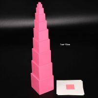 蒙氏感官教具粉红塔蒙特蒙台梭利早教玩具专业版家庭积木|专业版1cm-10cm+投影卡