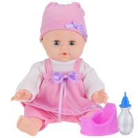 说话喝水尿尿智能仿真洋娃娃玩具娃娃女孩宝宝公主|全身软胶[女娃娃]粉红色背带裙 版130声+赠品+再送备用电池