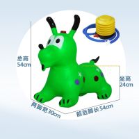儿童充气玩具音乐皮马玩具加大加厚幼儿园坐骑跳跳小皮狗|店长首推加大音乐款小皮狗绿色+打气筒