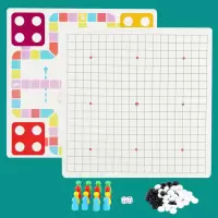 多功能桌面游戏棋玩具木制棋五子棋象棋儿童跳棋蛇棋|+五子棋