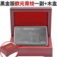 土豪金扑克可水洗24k金箔创意塑料防水扑克金色美元欧元礼盒装|黑金版欧元背纹+木盒