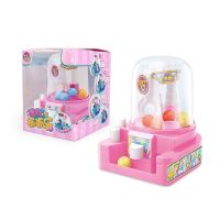 双人手指弹射篮球场儿童玩具投球男女孩对战桌面游戏|迷你夹糖果机(6个球)-粉色