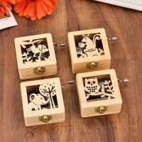 生日礼物女生女孩旋转手摇音乐盒发条八音盒儿童玩具同学毕业礼物|雕刻木盒随机一个 普通原包装