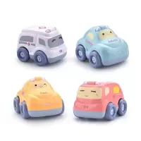 婴儿玩具车儿童惯性车飞机工程车套装警车耐摔宝宝音乐小汽车男孩|声光回力车4只装