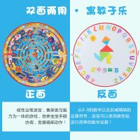 早教教具木制幼儿教具儿童学生力玩具桌面游戏钢珠走迷宫游戏|海洋之家二合一