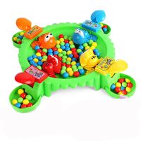 吃豆青蛙玩具抖音同款亲子互动桌面游戏儿童贪吃疯狂小青蛙|四人玩绿色72豆收藏送小车