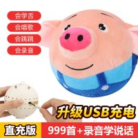 音乐跳跳球小丑球海草跳跳猪会说话抖音同款儿童毛具|升级大尺寸充电跳跳猪蓝色+录音学说话