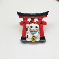 日式风格立体本熊招财猫富士山冰箱贴旅游3d树脂 ins磁性贴磁扣贴|招财猫门