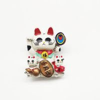 日式风格立体本熊招财猫富士山冰箱贴旅游3d树脂 ins磁性贴磁扣贴|白色招财猫