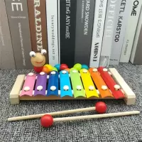 儿童专业打击乐器8音手敲木琴 音乐早教木质制早教婴儿玩具|敲琴+毛毛虫