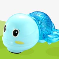 仿真动物鱼跑得快发光投影音乐摇摆小鱼会跑唱歌电动玩具男孩女孩|电动声光乌龟【蓝色】 充电版
