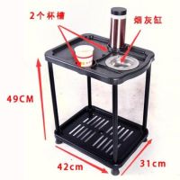 麻将机茶几麻将配件旁边的小茶几棋室茶水架塑料茶几烟灰缸架|方形加厚塑料管茶几一个