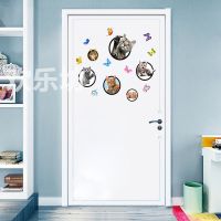 卡通创意门贴儿童房装饰幼儿园布置贴画卧室宿舍寝室房门贴纸自粘|07.童趣猫咪 大