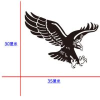 大号遮划痕狼头老鹰防水车身贴纸汽车用保险杠卡通车贴|镂空黑色鹰头向右35cm