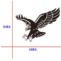 大号遮划痕狼头老鹰防水车身贴纸汽车用保险杠卡通车贴|镂空黑色鹰头向左58cm