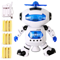 劲风炫舞机器人玩具度灯光音乐旋转跳舞太空机器人男女|豪华版[3组充电电池+充电器] 炫舞机器人[跳舞+旋转+灯光+音乐]