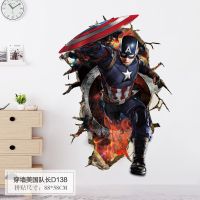 壁纸自粘房间装饰品卧室卡通贴纸漫威绿巨人3d立体墙贴墙纸贴画|美国队长138