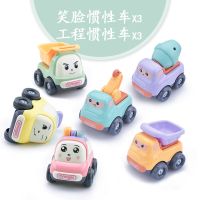 音乐玩具车套装宝宝回力车惯性小汽车儿童工程车消防车玩具男孩|Q萌笑脸车+Q萌工程车(6只装)