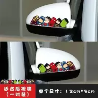 汽车后视镜贴纸可爱卡通个性创意划痕遮挡倒车镜装饰防水搞笑车贴|漫威款通用后视镜一对装