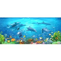 海底自粘3d立体墙贴卡通贴纸儿童房间装饰贴画母婴游泳馆墙纸|2 超大:宽400cm*高148cm