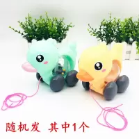儿童拉线玩具拖拉学步玩具车拉线鸭子牵引手拉绳1-3岁响铃小狗|随机发1个马卡龙牵绳鸭子