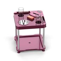 麻将机茶几茶水架棋室茶水烟缸架麻将机配件 麻将桌角几|款-X紫红色1个