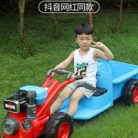 儿童手扶电动拖拉机东方红玩具可坐人小孩宝宝手扶拖拉机|云南海南青海普通快递拖拉机
