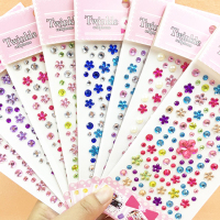 儿童贴纸钻石粘贴卡通水晶贴宝石手机装饰亚克力手工奖励贴画|花朵8张不一样