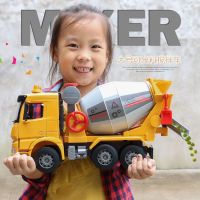 水泥搅拌工程车玩具 大号出料搅拌机模型 儿童电动音乐混凝土泵车