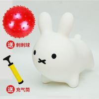 音乐独角兽跳跳鹿加厚儿童玩具女孩充气马木马儿童皮马|可爱兔[白色]赠刺刺球