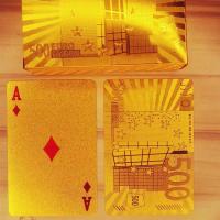 土豪金镀金彩色不掉色塑料黄金创意收藏防水扑克金箔扑克|土豪金欧元