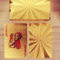 土豪金镀金彩色不掉色塑料黄金创意收藏防水扑克金箔扑克|土豪金镭射