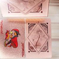 土豪金镀金彩色不掉色塑料黄金创意收藏防水扑克金箔扑克|玫瑰金玫瑰