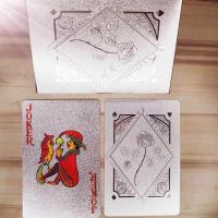 土豪金镀金彩色不掉色塑料黄金创意收藏防水扑克金箔扑克|银箔玫瑰(55张)
