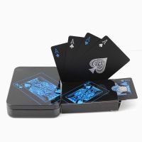 创意黑色塑料扑克 创意塑料德州扑克 特色扑克收藏|铁盒包装
