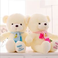 泰迪熊公仔情侣围巾毛具婚庆娃娃一对情人节生日礼物