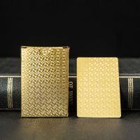 扑克pvc金箔塑料扑克防水可水洗黄金色朴克土豪金创意加厚纸|金格子花纹5503(1副)